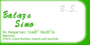 balazs simo business card